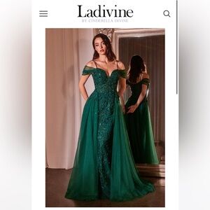 LaDivine by Cinderella Divine Emerald Formal Dress SF009